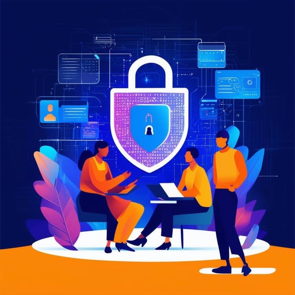 Create a professional and vibrant digital illustration representing Putting Clients First with Quality Service and a SecurityCentric Approach-2 Create a professional and vibrant digital illustration representing Putting Clients First with Quality Service and a SecurityCentric Approach-2